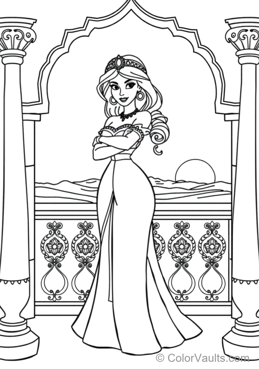Princess Jasmine in Her Royal Turquoise Tiara und Gown (Scene 3)