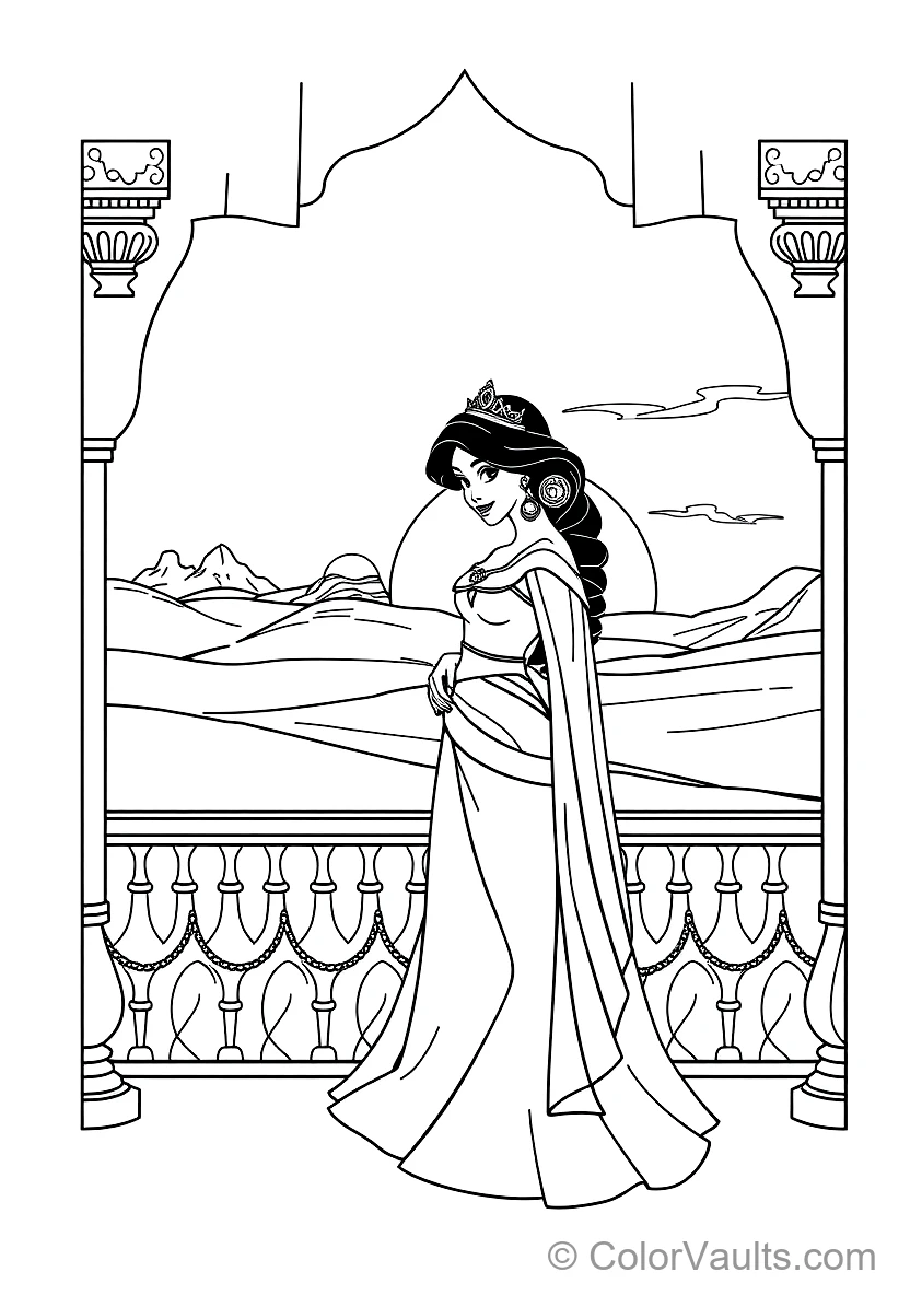 Princess Jasmine in Her Royal Turquoise Tiara und Gown (Scene 5)