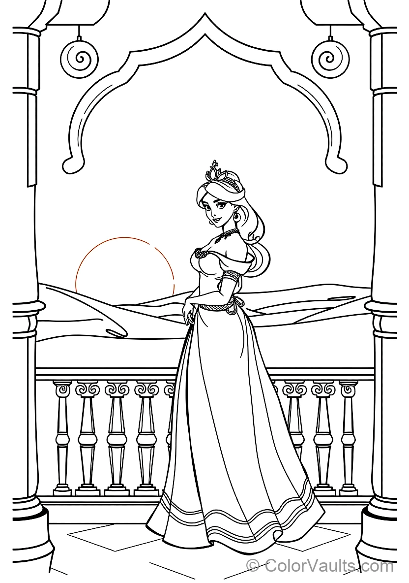 Princess Jasmine in Her Royal Turquoise Tiara and Gown (Scene 6)