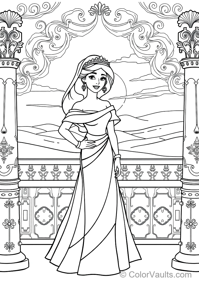 Princess Jasmine in Her Royal Turquoise Tiara and Gown (Scene 7)