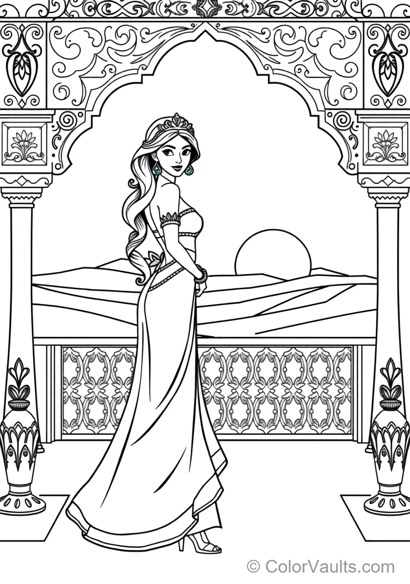 Princess Jasmine in Her Royal Turquoise Tiara und Gown (Scene 8)