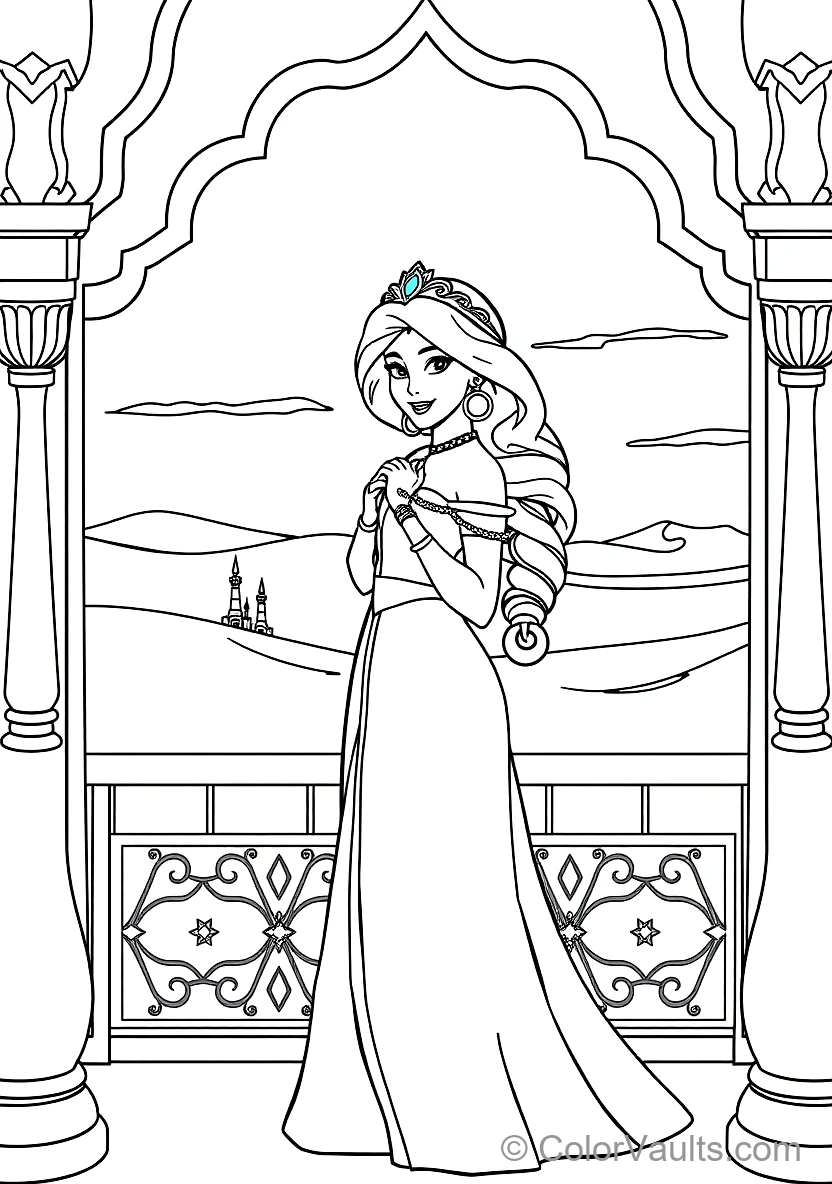 Princess Jasmine in Her Royal Turquoise Tiara und Gown (Scene 10)