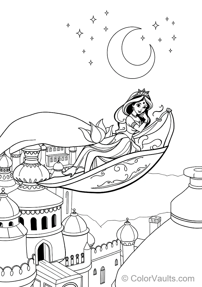 Princess Jasmine Flying on the Magic Carpet Holding a (Scene 11)