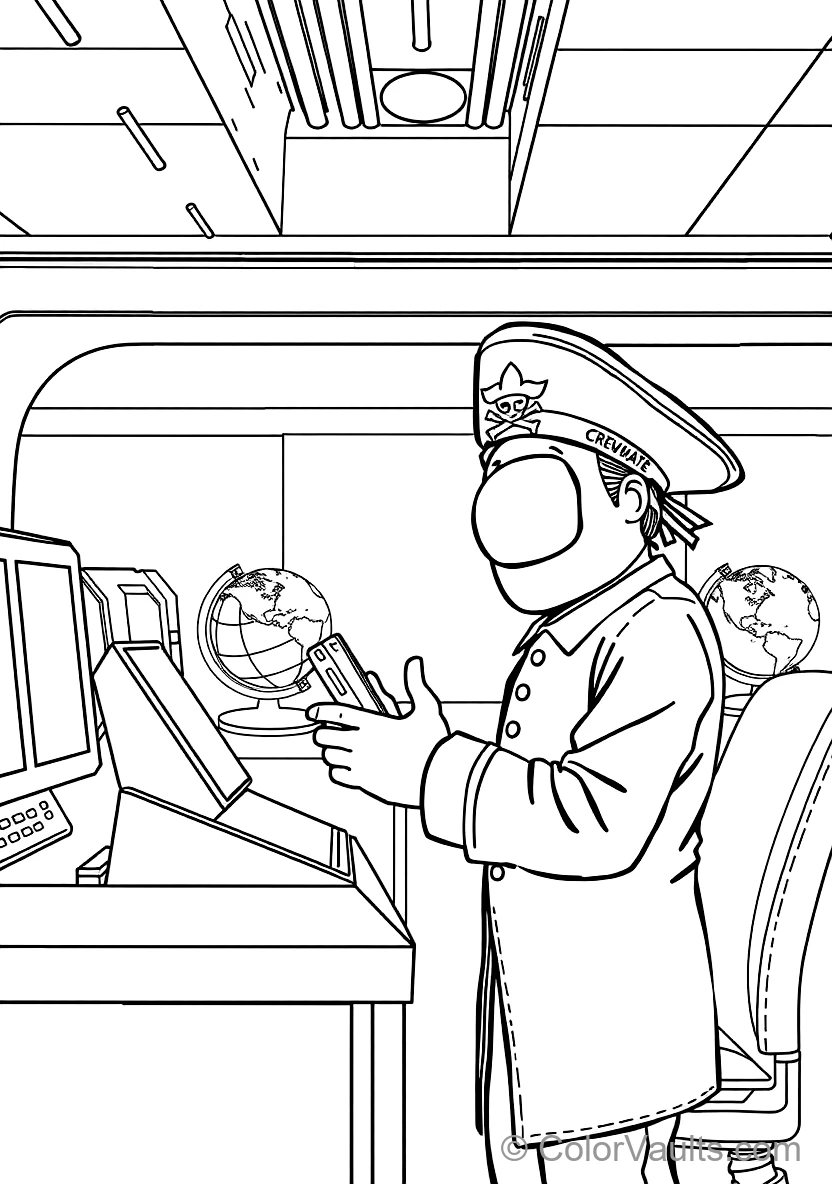Crewmate Wearing a Pirate Captain Hat Scanning Their
