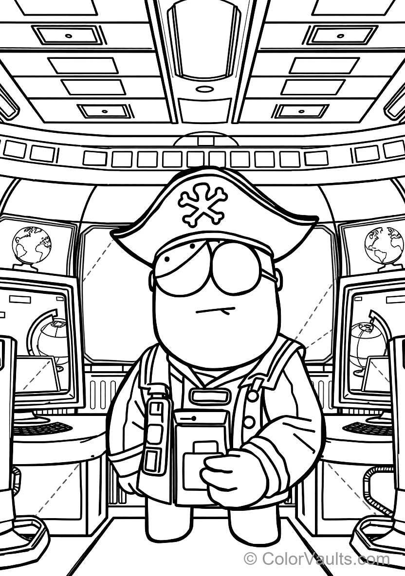 Crewmate Wearing a Pirate Captain Hat Scanning Their (Scene 5)
