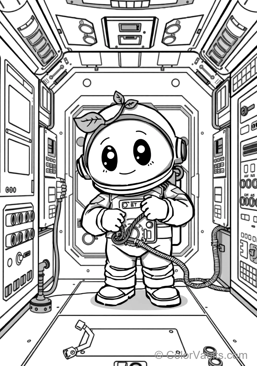 Cute Round Astronaut Crewmate Wearing a Small Green (Scene 9)
