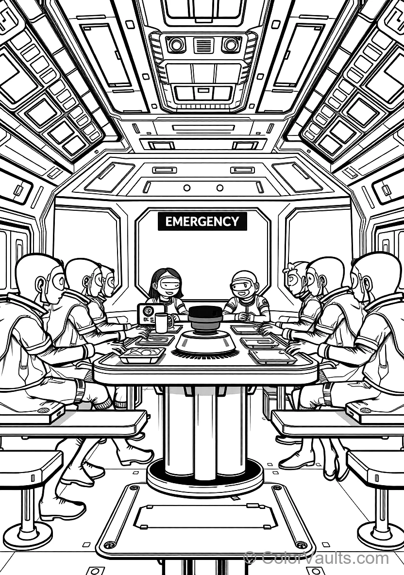 Crewmates Gathered Around the Emergency Meeting Table (Scene 3)