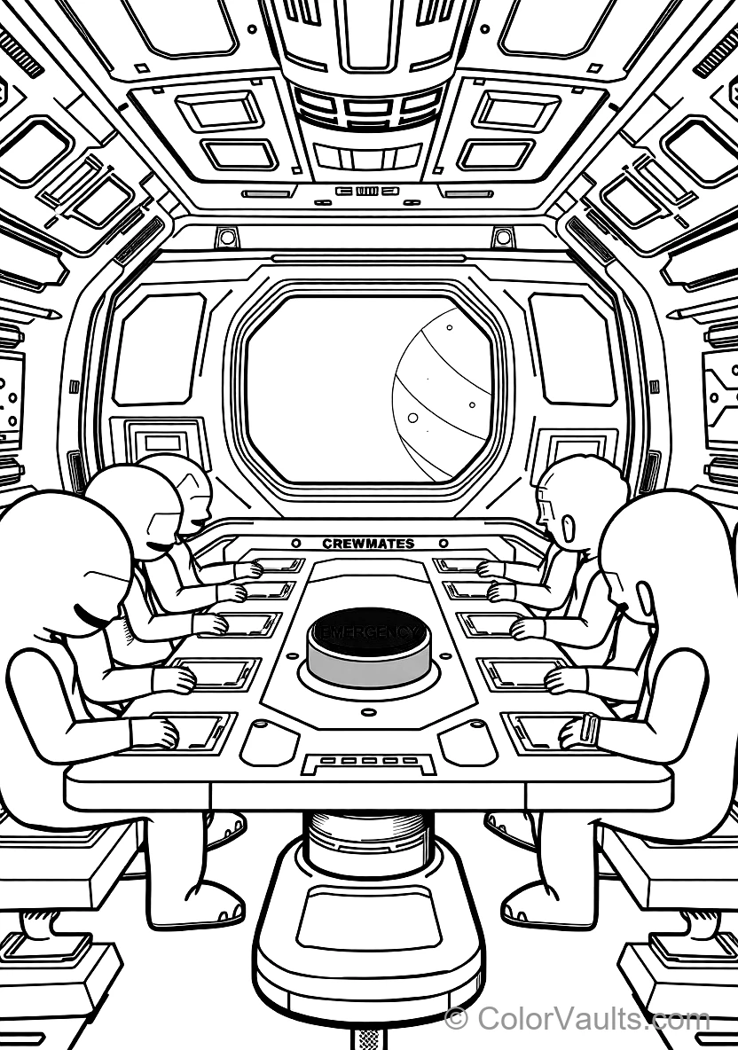 Crewmates Gathered Around the Emergency Meeting Table (Scene 7)