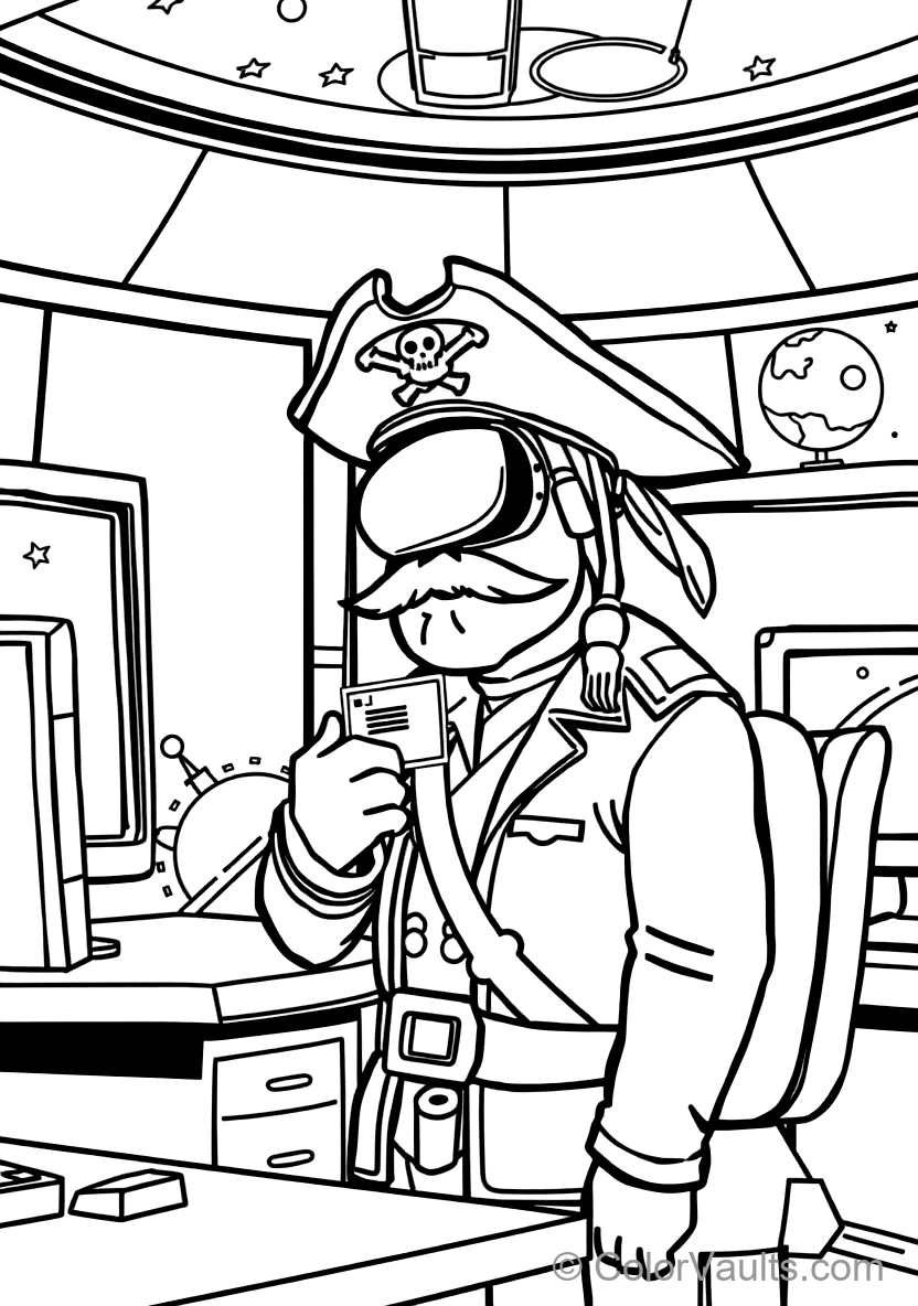 Crewmate Wearing a Pirate Captain Hat Scanning Their (Scene 9)