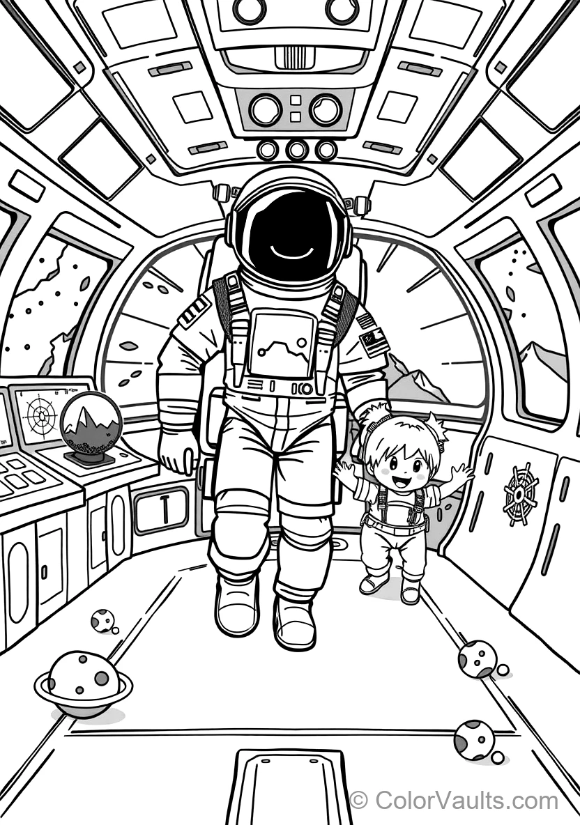 Friendly Astronaut Crewmate Walking Happily Through