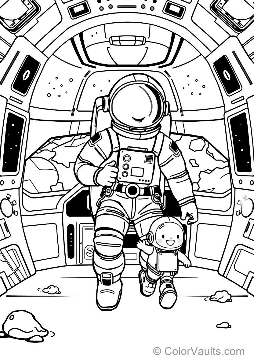 Friendly Astronaut Crewmate Walking Happily Through (Scene 5)
