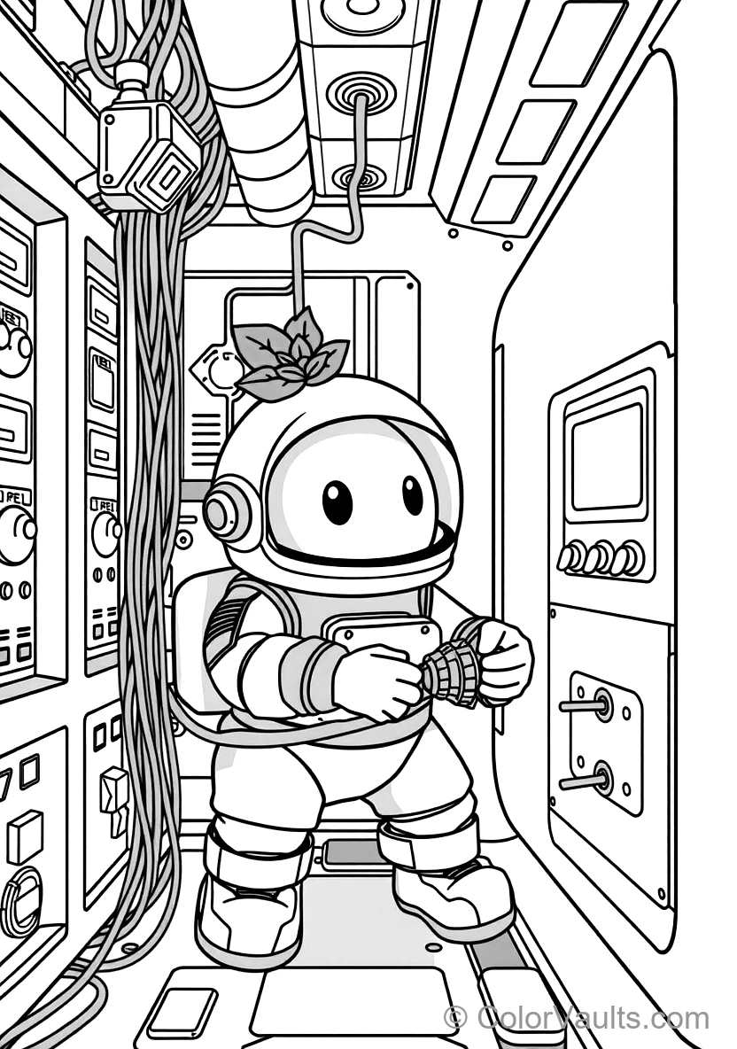 Cute Round Astronaut Crewmate Wearing a Small Green (Scene 11)
