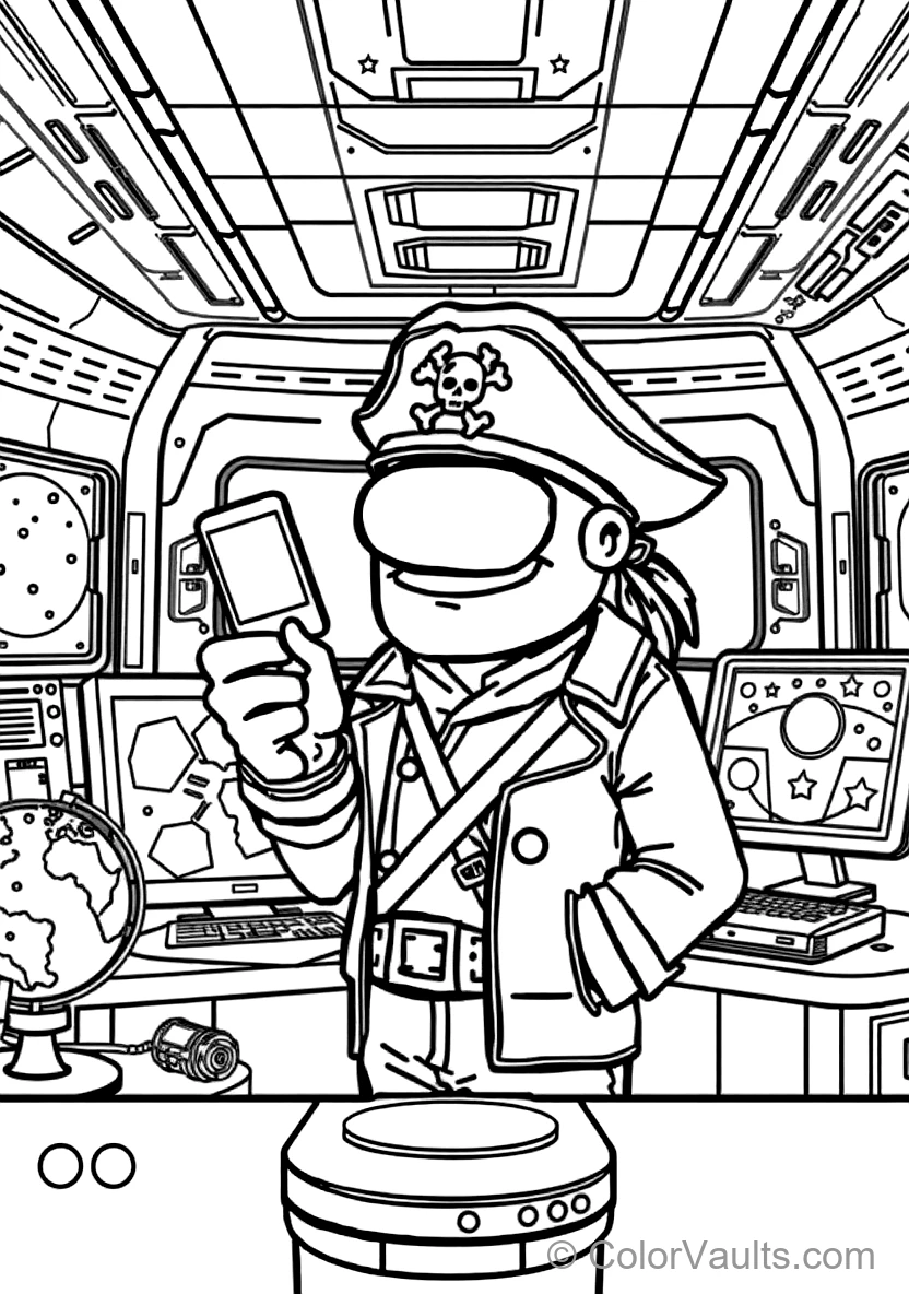 Crewmate Wearing a Pirate Captain Hat Scanning Their (Scene 11)