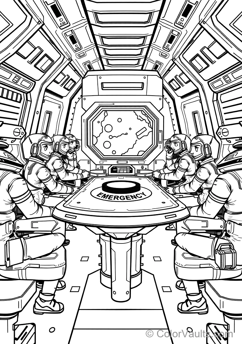 Crewmates Gathered Around the Emergency Meeting Table (Scene 13)