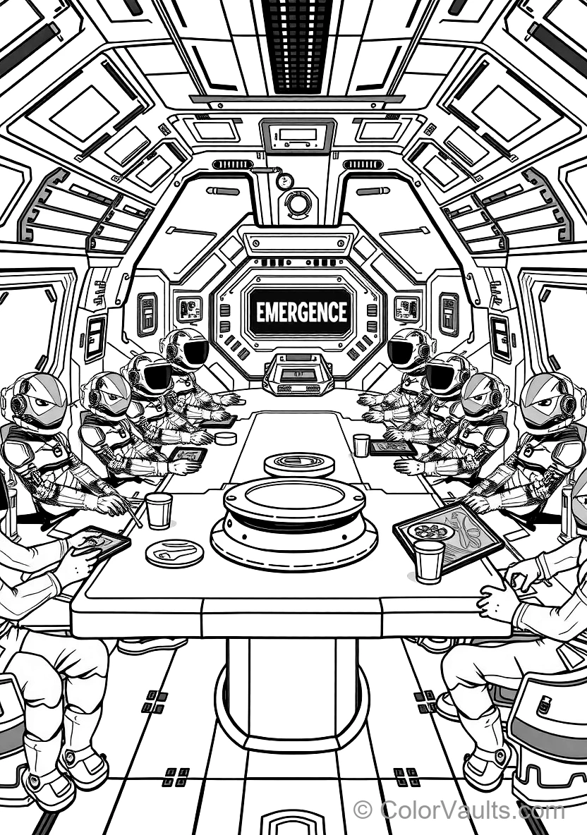 Crewmates Gathered Around the Emergency Meeting Table (Scene 15)
