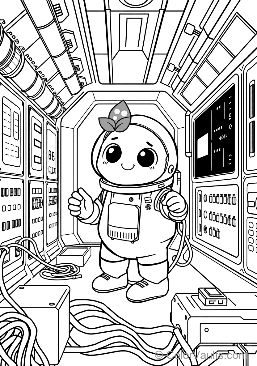 Cute Round Astronaut Crewmate Wearing a Small Green (Scene 15)