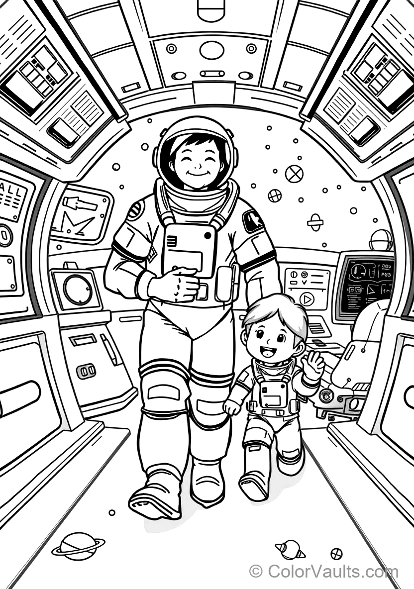 Friendly Astronaut Crewmate Walking Happily Through (Scene 7)