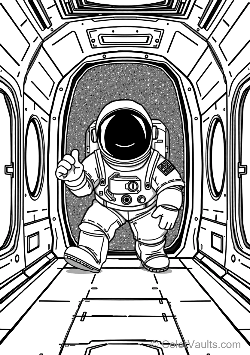 Impostor Astronaut Emerging Stealthily from an Open (Scene 9)