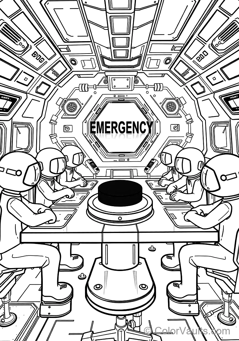 Crewmates Gathered Around the Emergency Meeting Table (Scene 17)