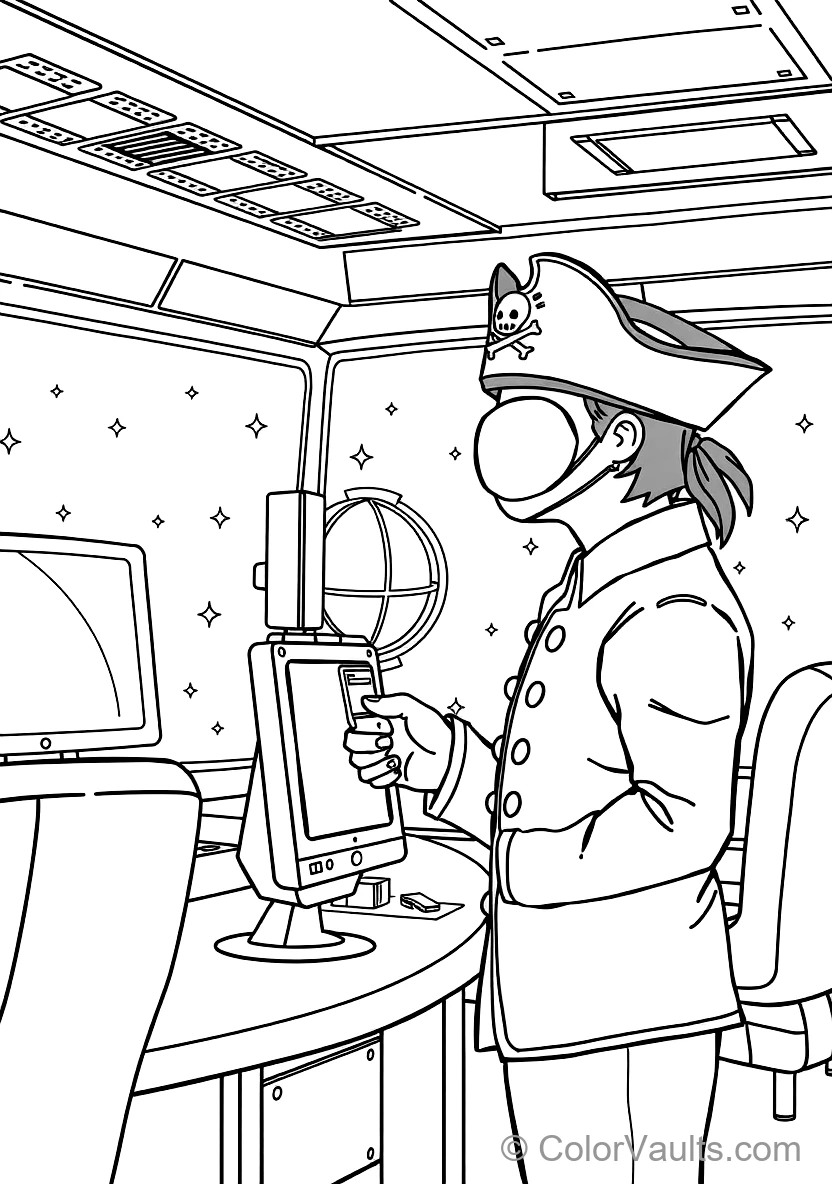 Crewmate Wearing a Pirate Captain Hat Scanning Their (Scene 13)