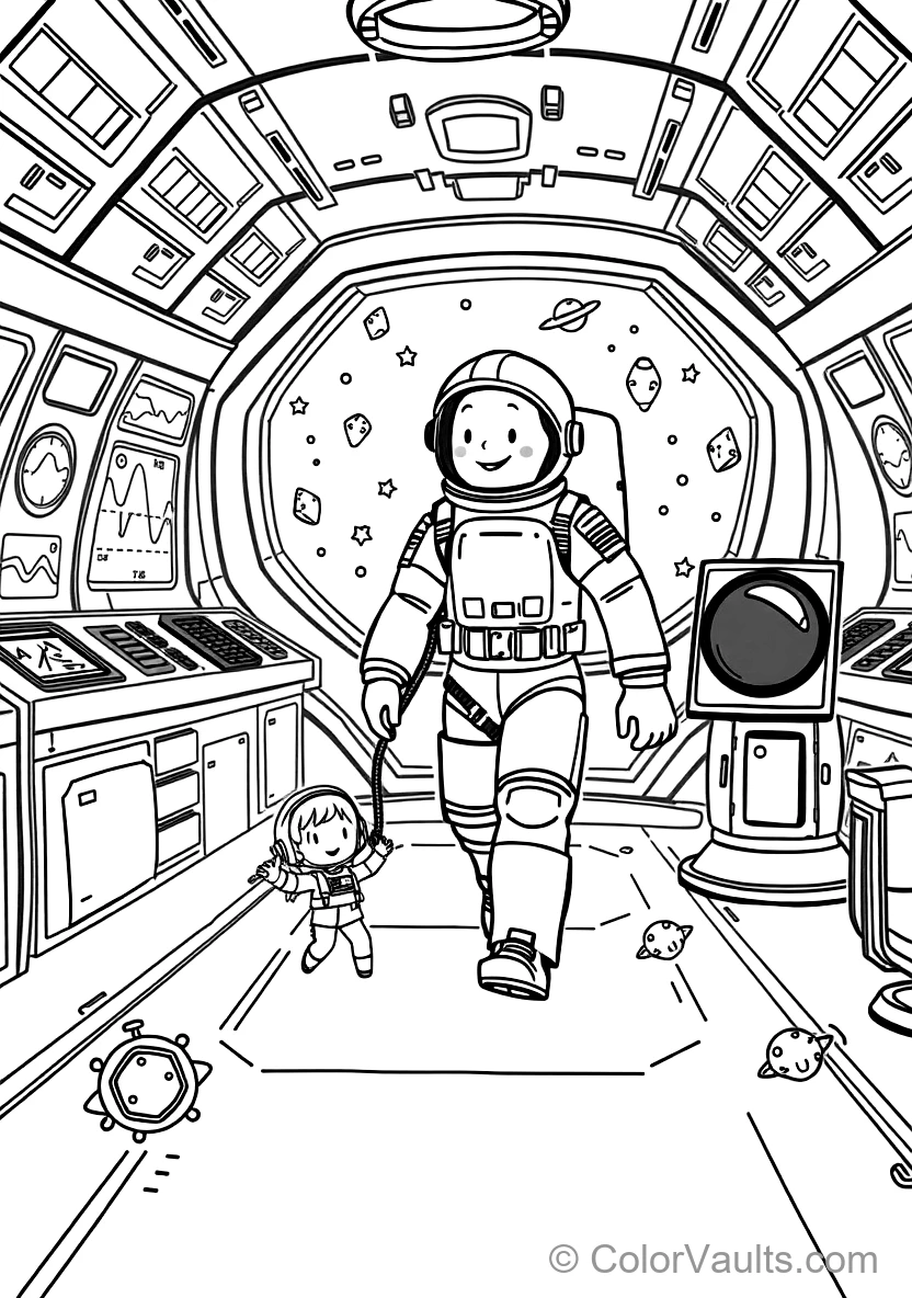Friendly Astronaut Crewmate Walking Happily Through (Scene 9)