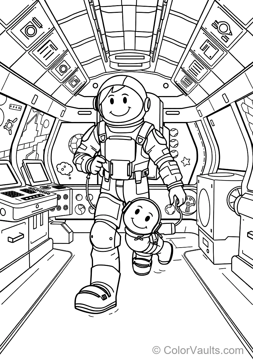 Friendly Astronaut Crewmate Walking Happily Through (Scene 11)
