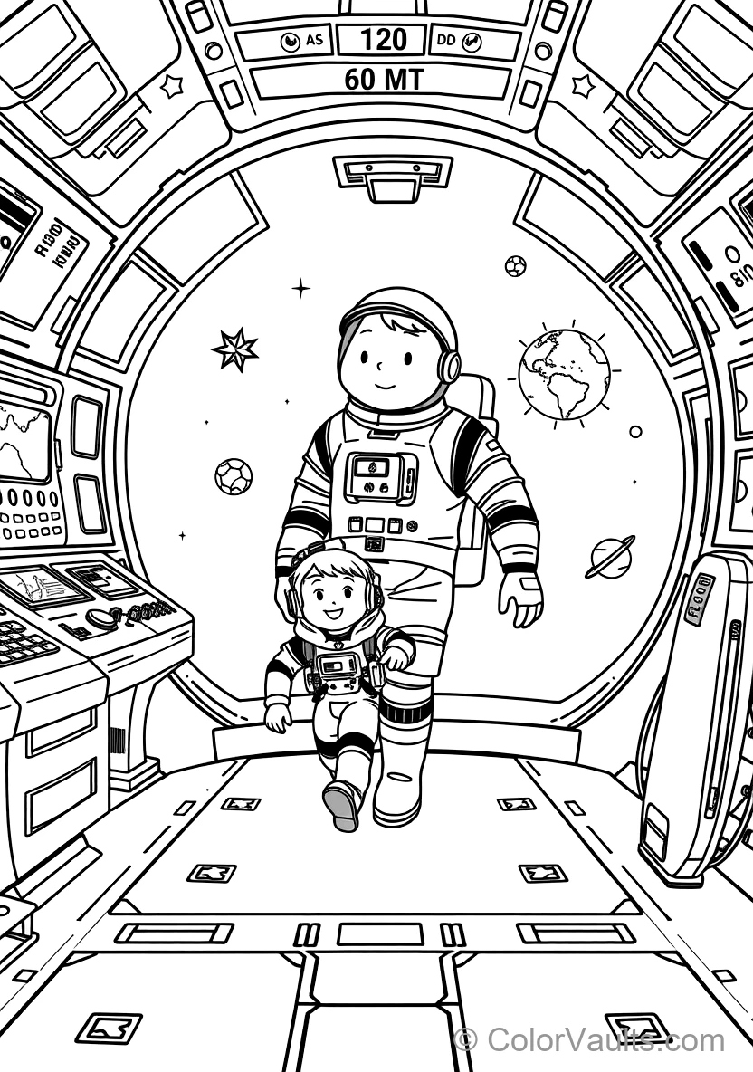 Friendly Astronaut Crewmate Walking Happily Through (Scene 17)