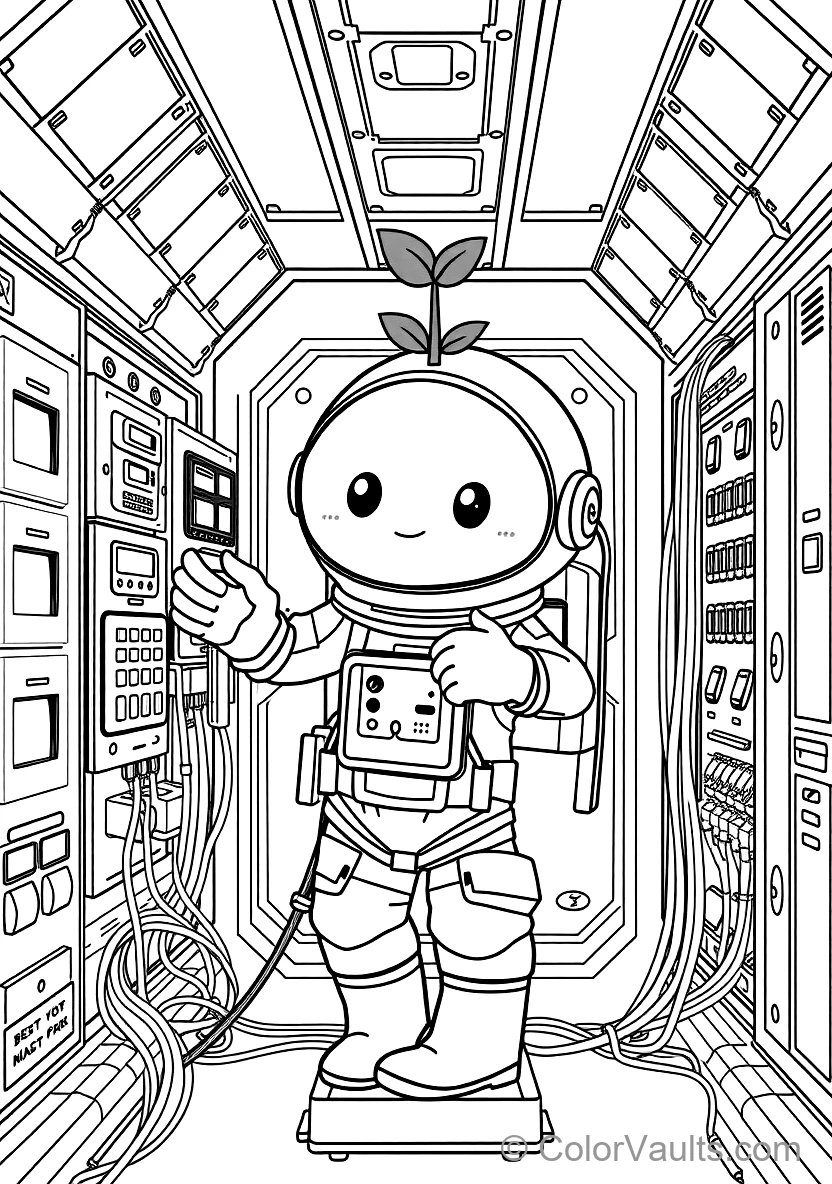 Cute Round Astronaut Crewmate Wearing a Small Green (Scene 17)