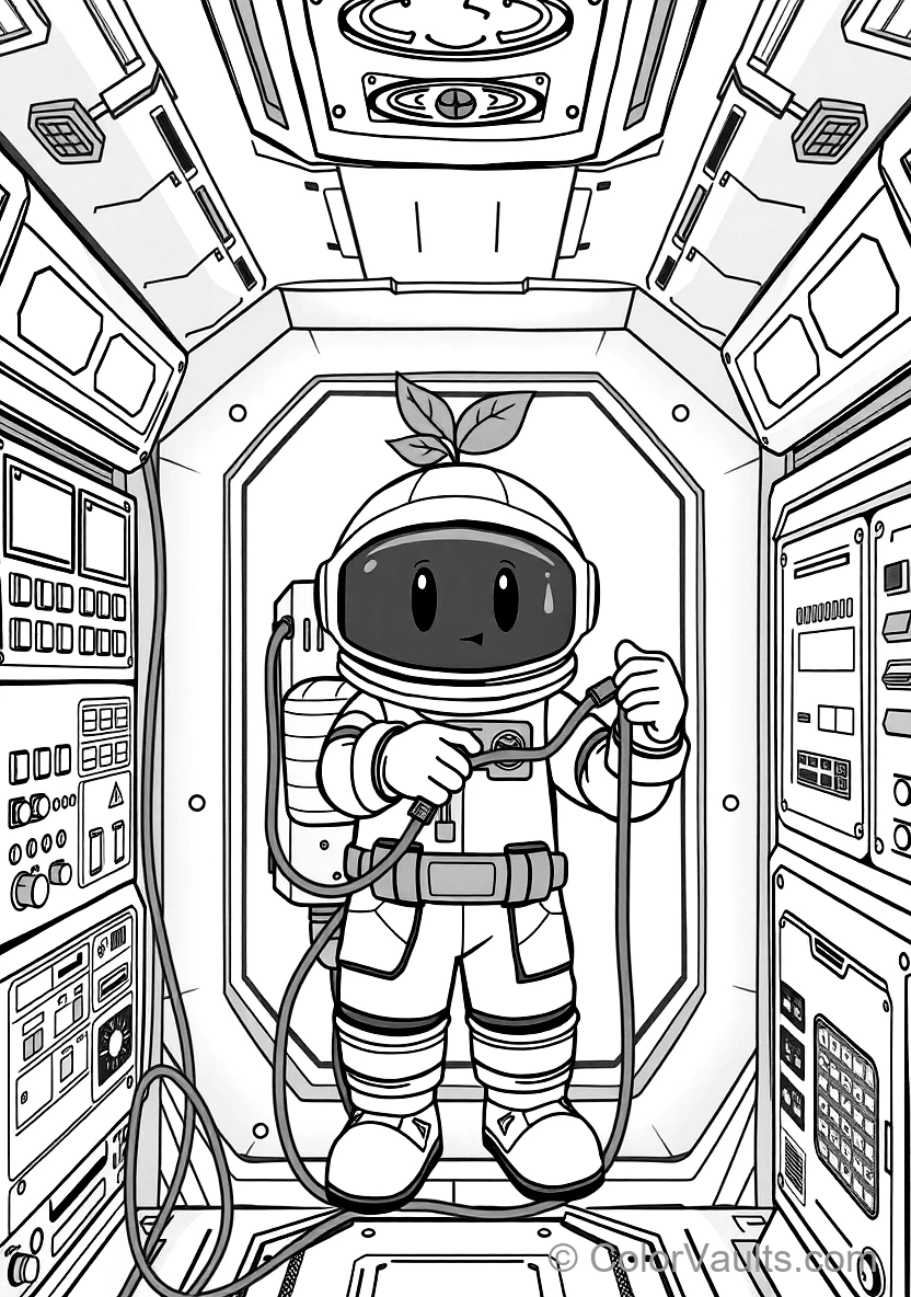 Cute Round Astronaut Crewmate Wearing a Small Green (Scene 19)