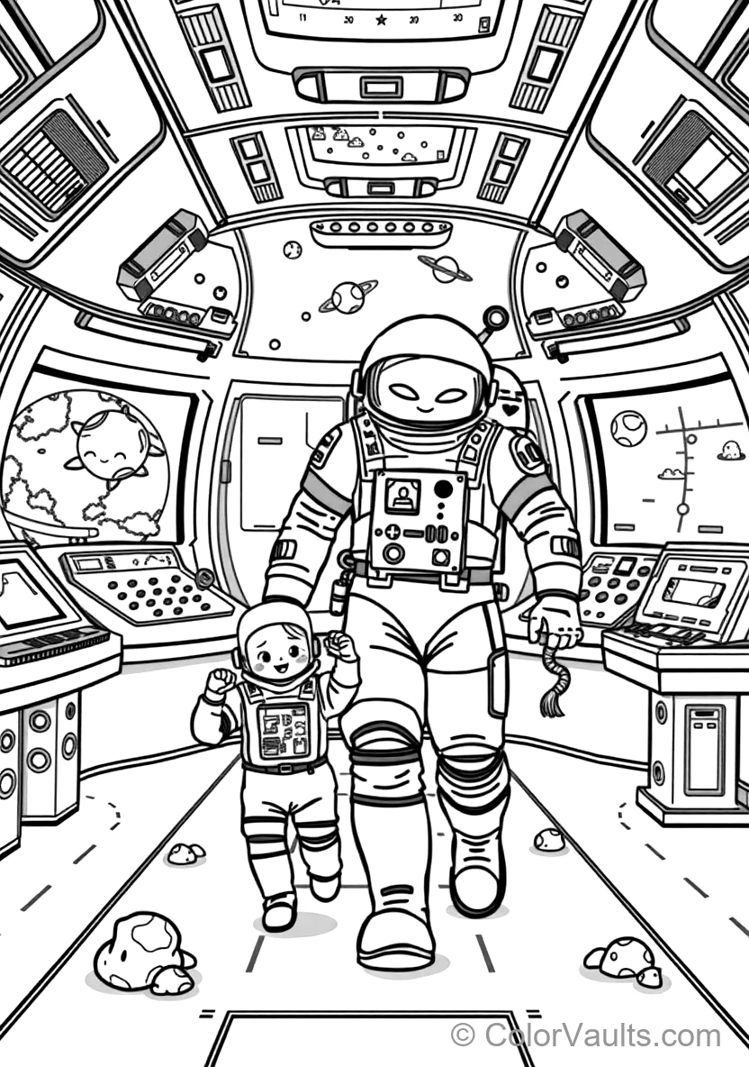 Friendly Astronaut Crewmate Walking Happily Through (Scene 19)
