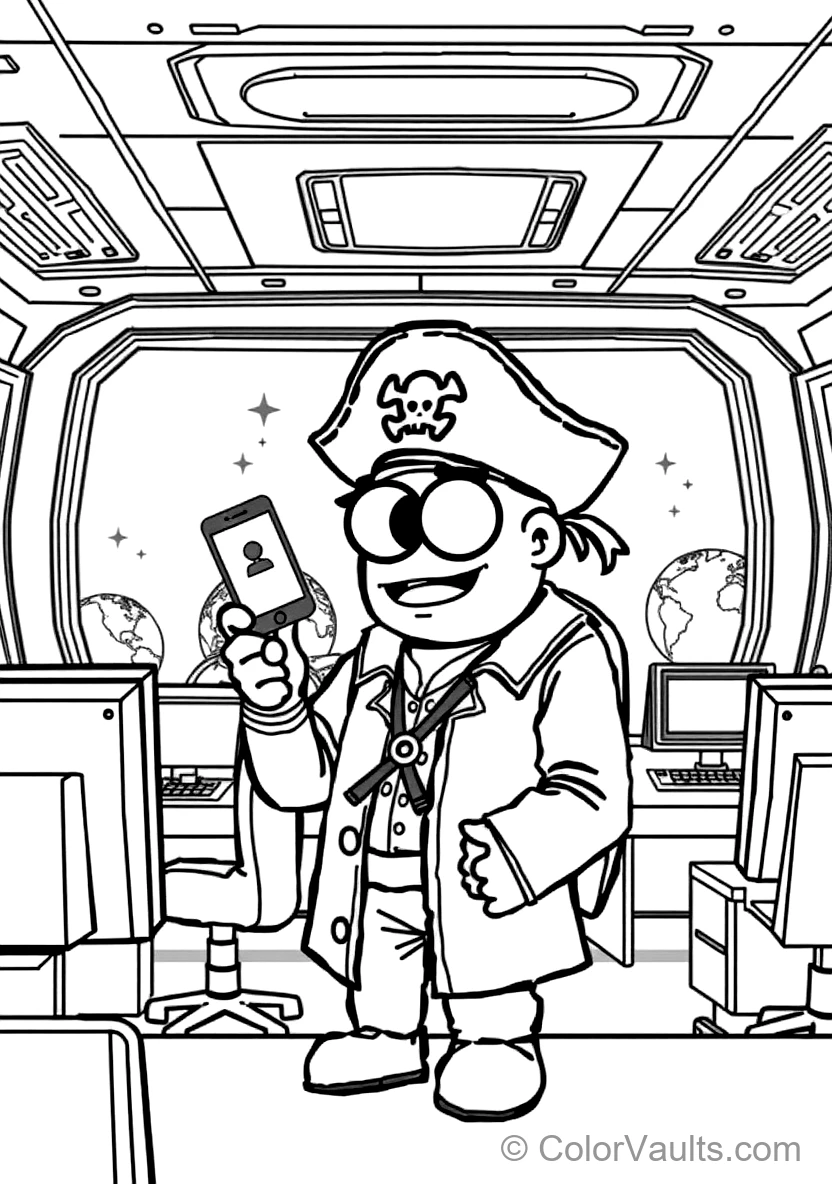 Crewmate Wearing a Pirate Captain Hat Scanning Their (Scene 15)