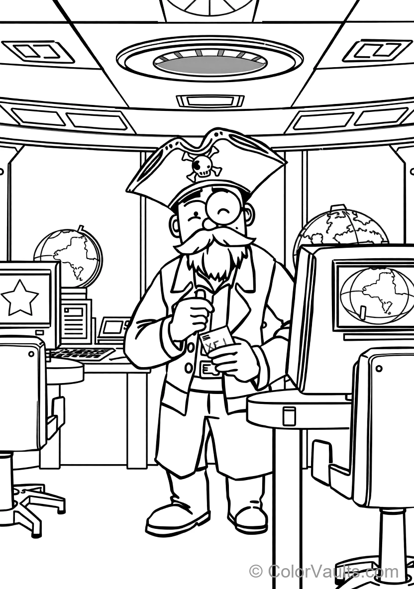 Crewmate Wearing a Pirate Captain Hat Scanning Their (Scene 19)