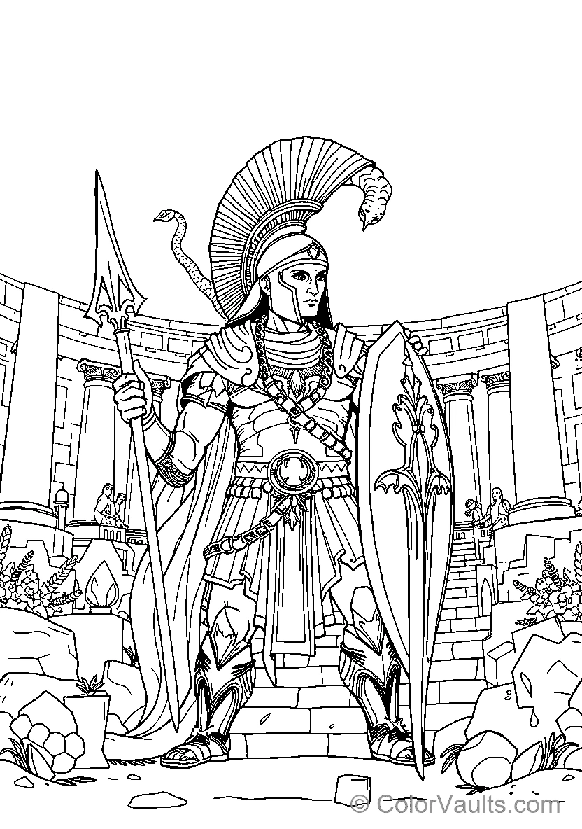 Ancient Warrior Holding Spear