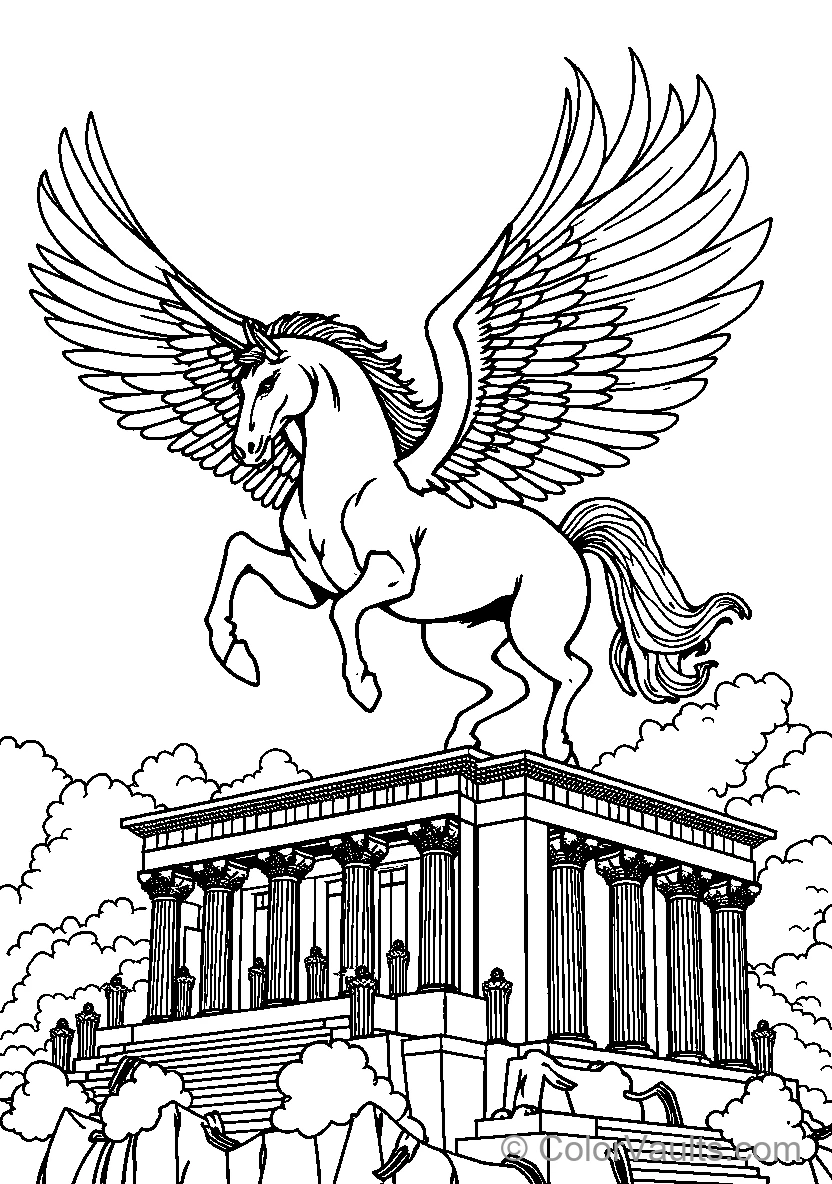 Pegasus Atop A Classical Building