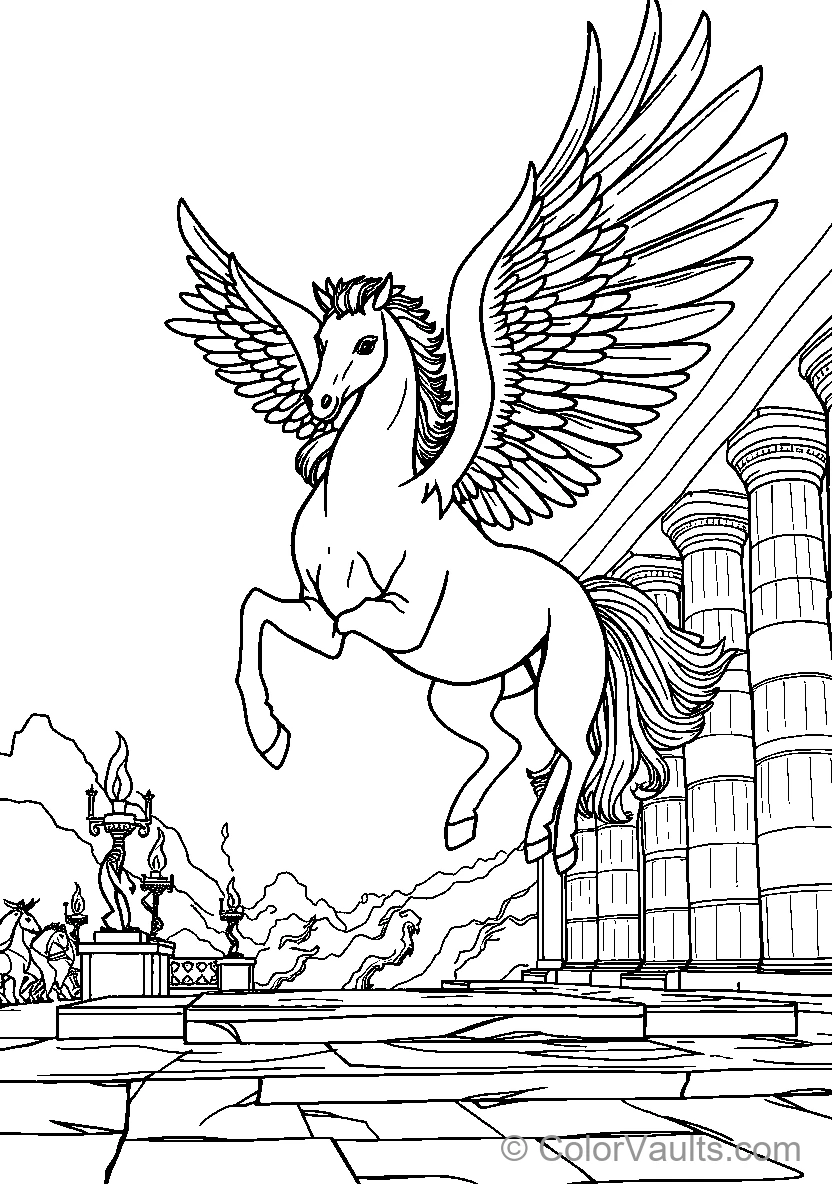 Pegasus In Ancient Ruins