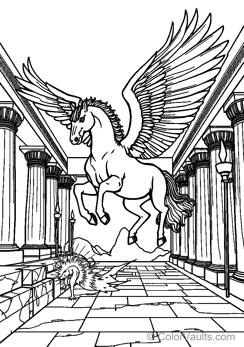 Pegasus In Ancient Temple