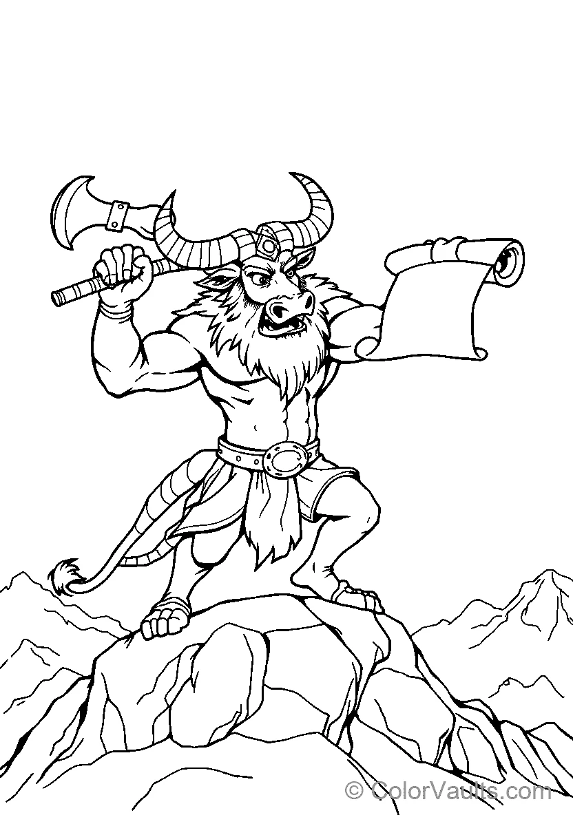 Viking Warrior on Rocks - Free Printable Coloring Page | ColorVaults