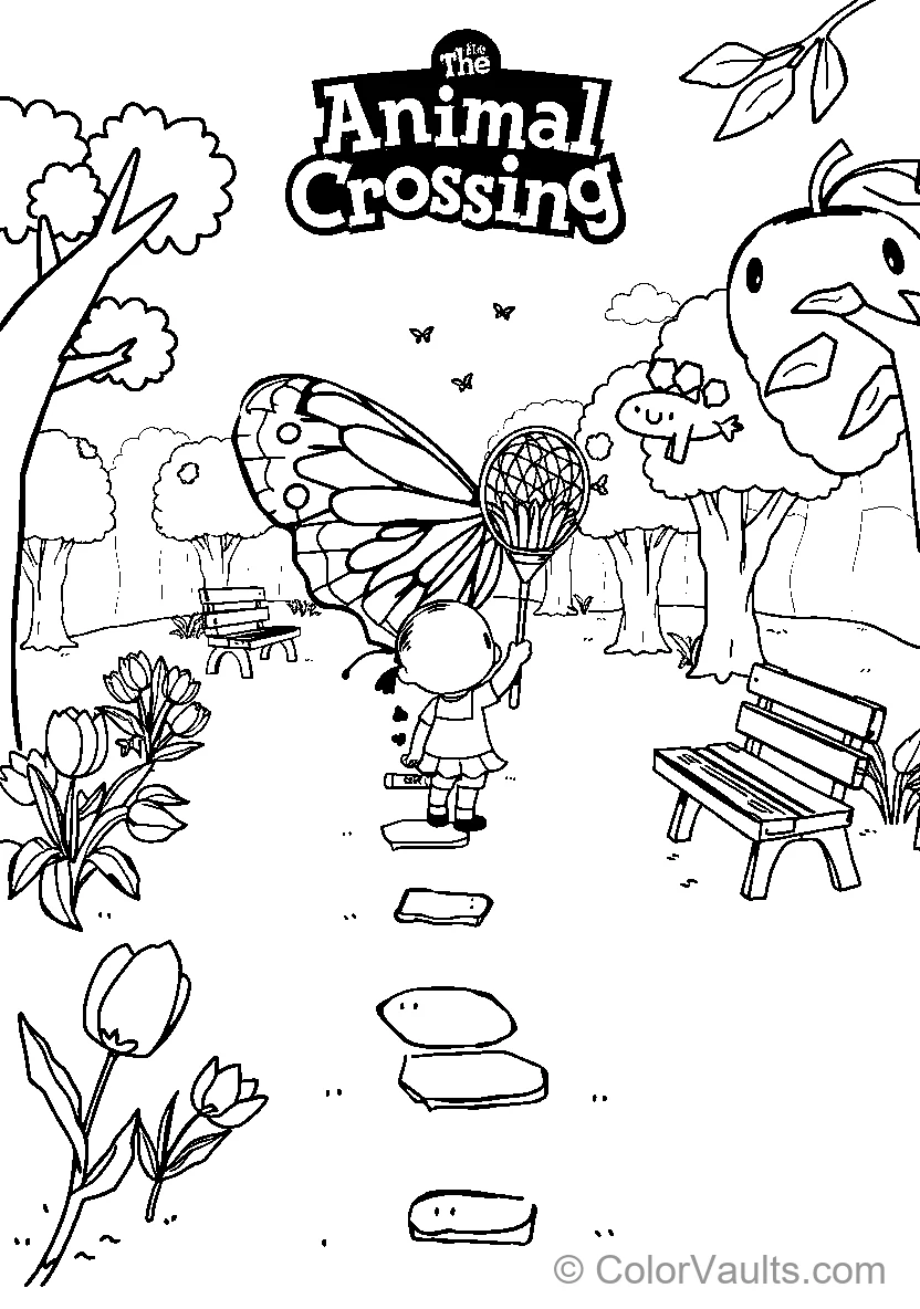Animal Crossing coloring page 2