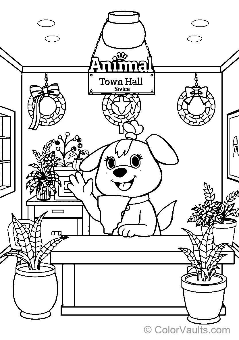 Animal Crossing coloring page 3