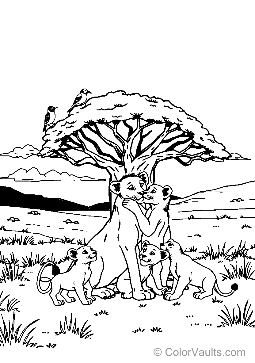 Safari - Lions & Big Cats coloring page 3