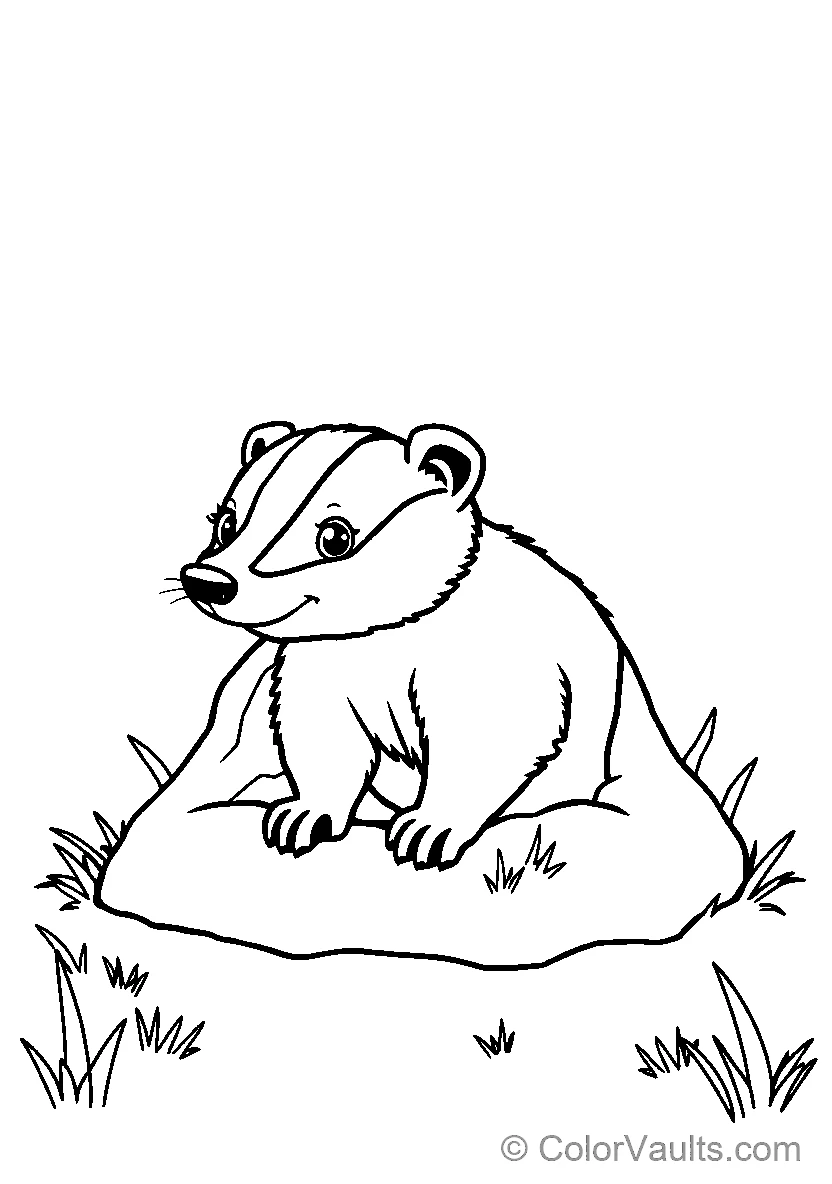 Badger op steen