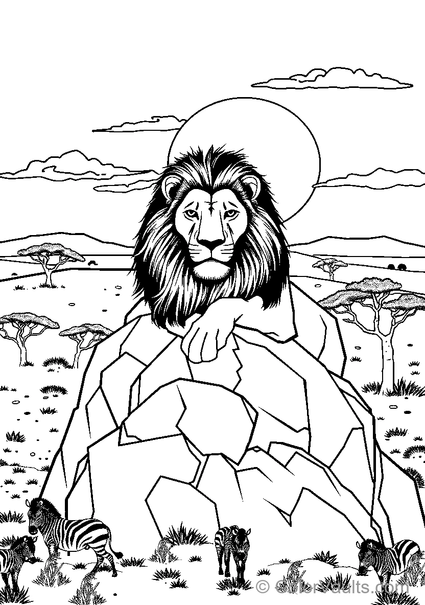 Haloed Lion dans le Wild