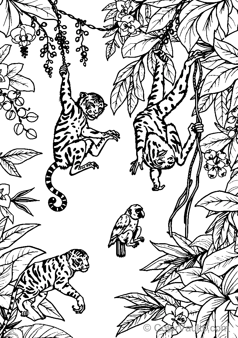 Jungle Animals In The Trees