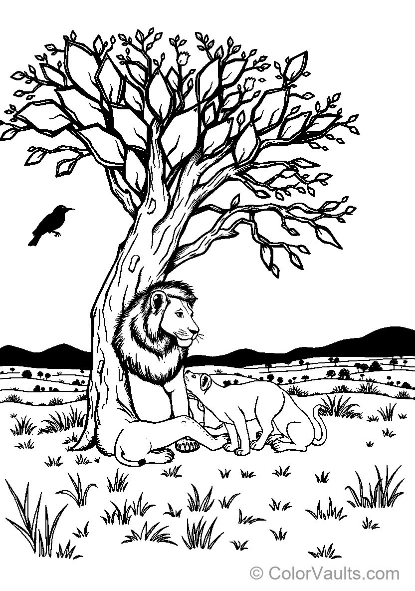 Lions Under A Tree