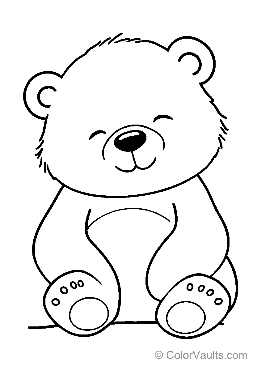 Gelukkig Teddy Beer Coloring Pagina