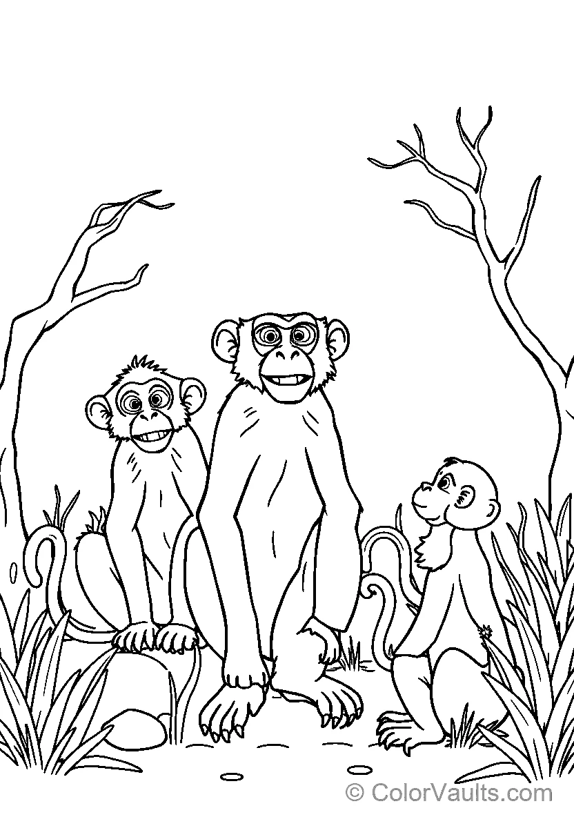 Drie monniks zitten samen