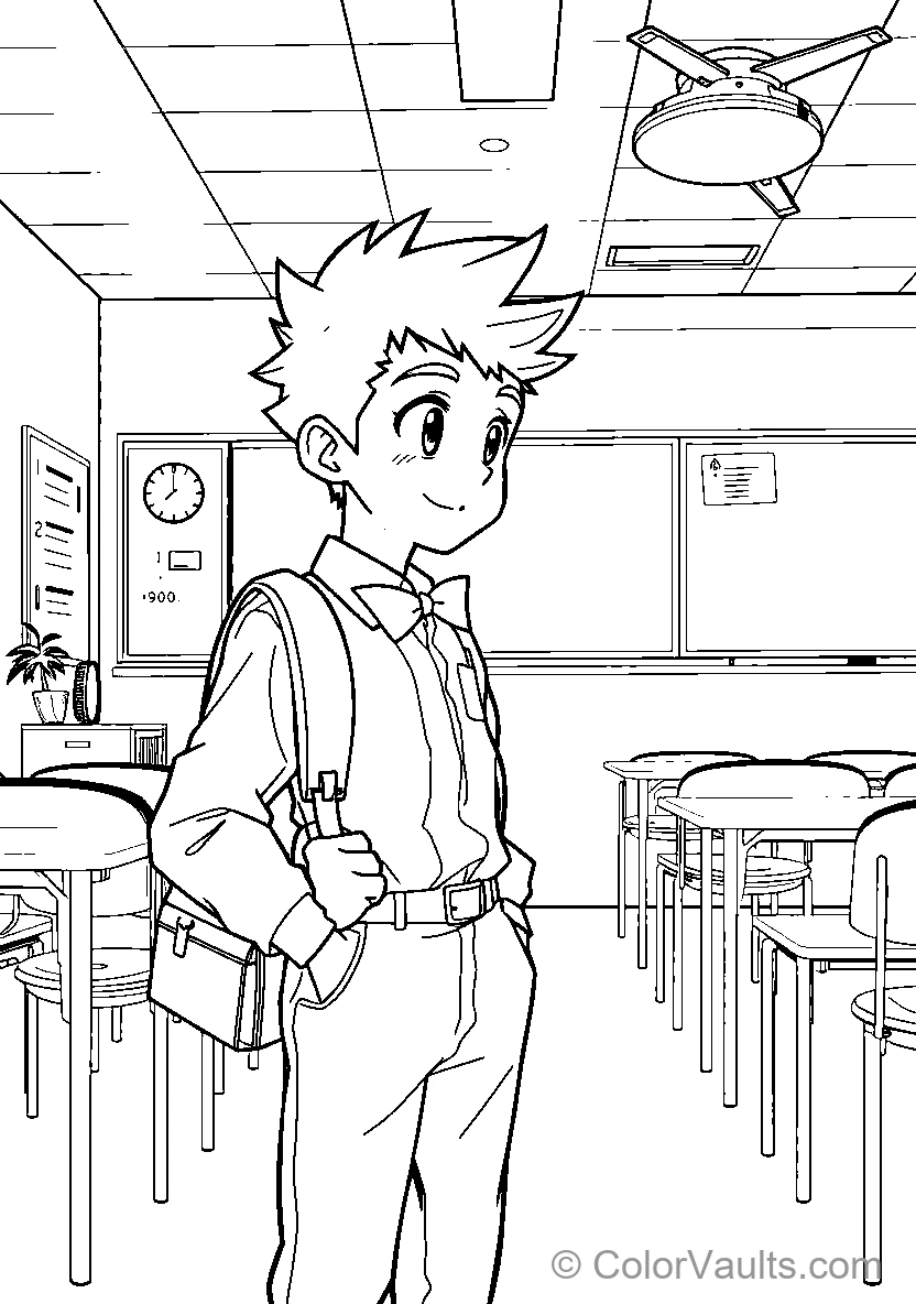 School Boy In Classroom