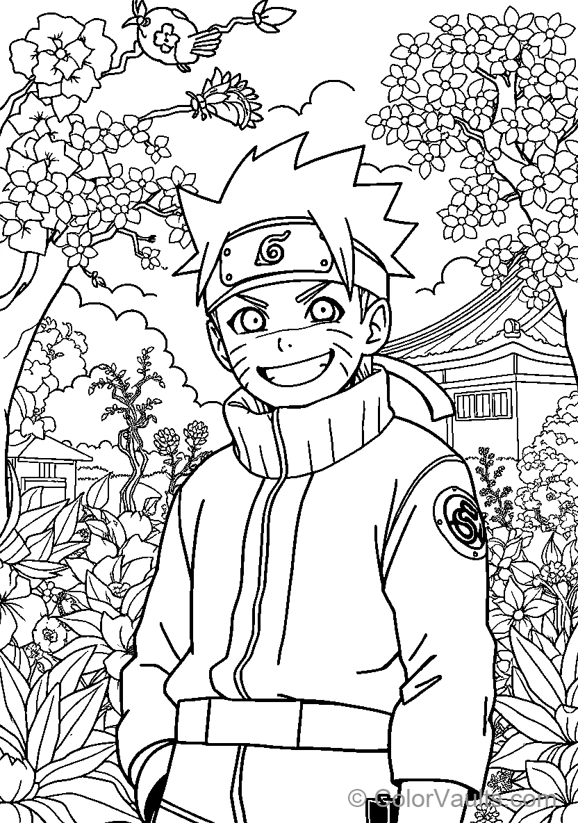 Coloring Page of an Anime Character 1786123045928