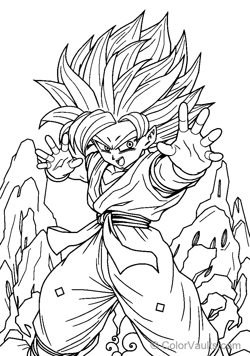 Martial Arts Spiky Hair Character