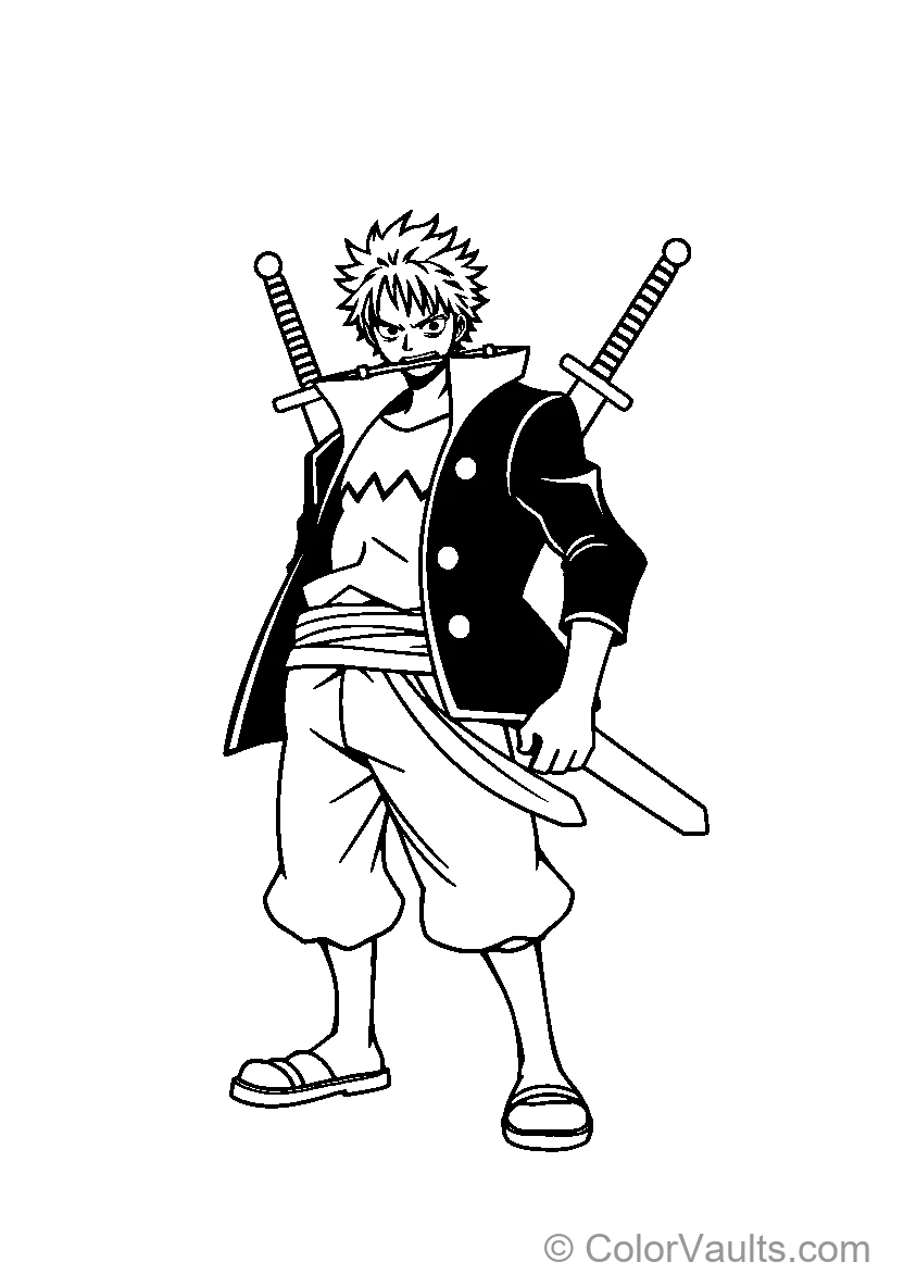 Spiky-haired warrior with dual swords